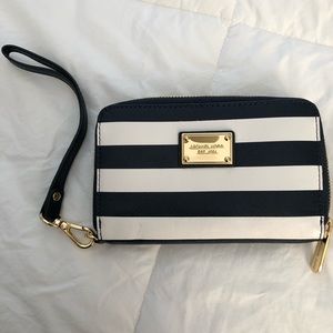 Navy and White stripped Michael Kors wristlet